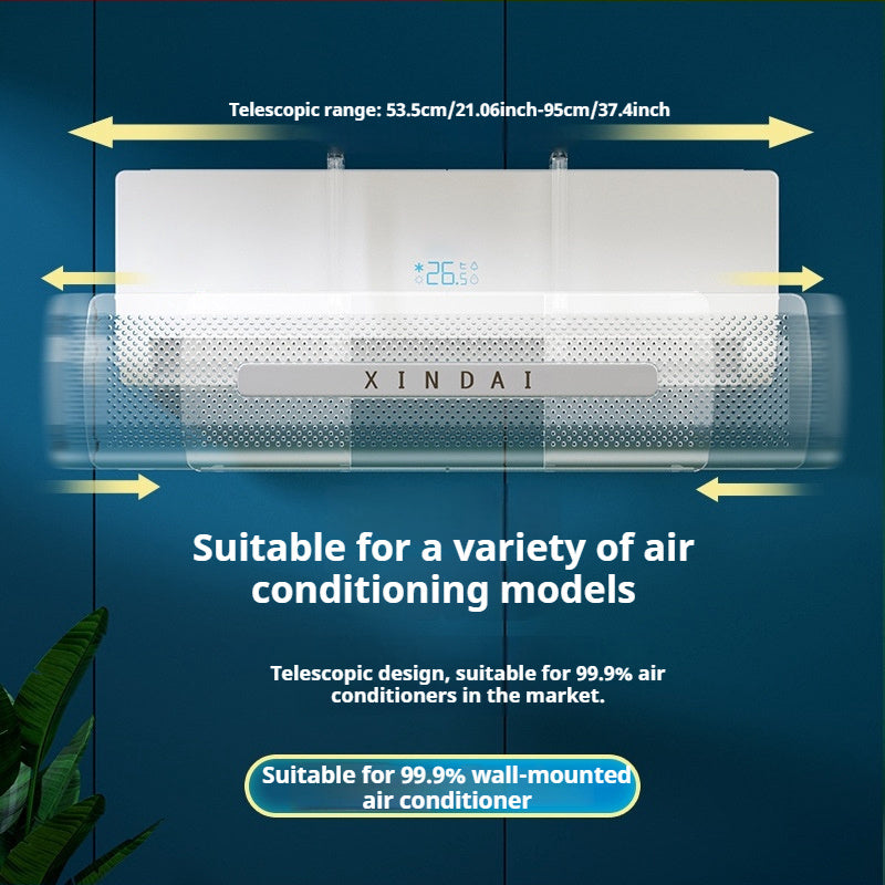 Protector de viento para aire acondicionado de plástico transparente retráctil, de montaje en pared, 19.99cm, ajuste universal