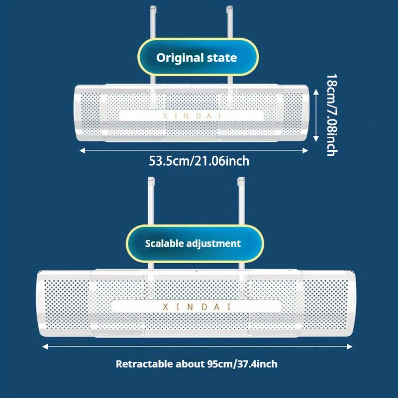 Protector de viento para aire acondicionado de plástico transparente retráctil, de montaje en pared, 19.99cm, ajuste universal