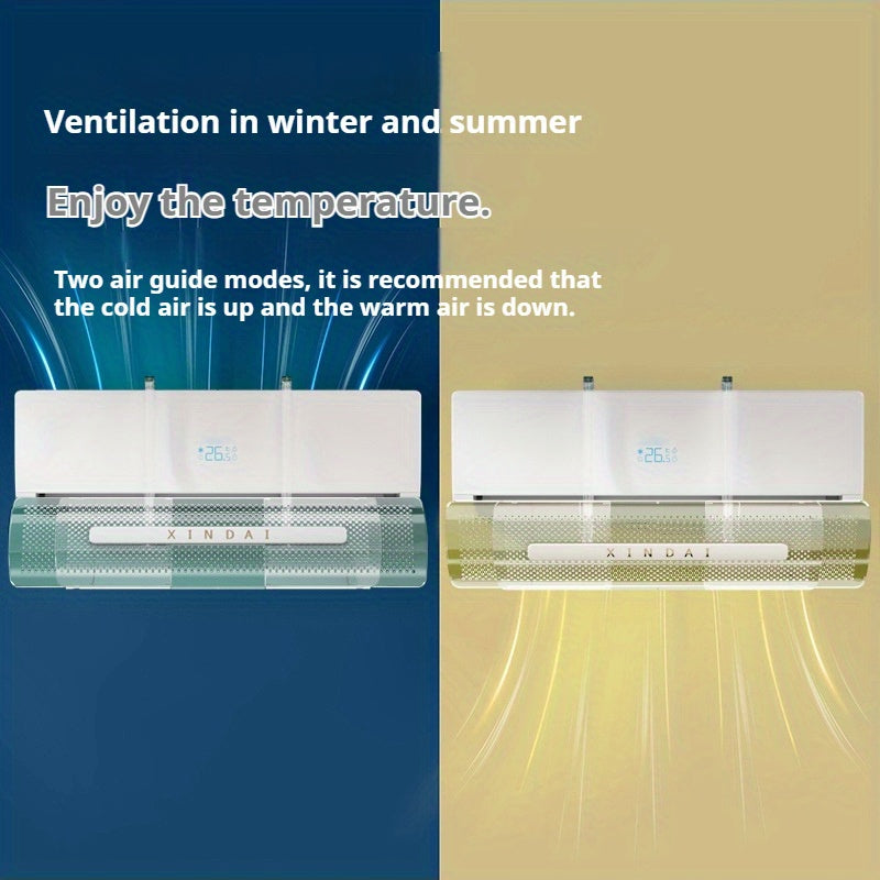 Protector de viento para aire acondicionado de plástico transparente retráctil, de montaje en pared, 19.99cm, ajuste universal