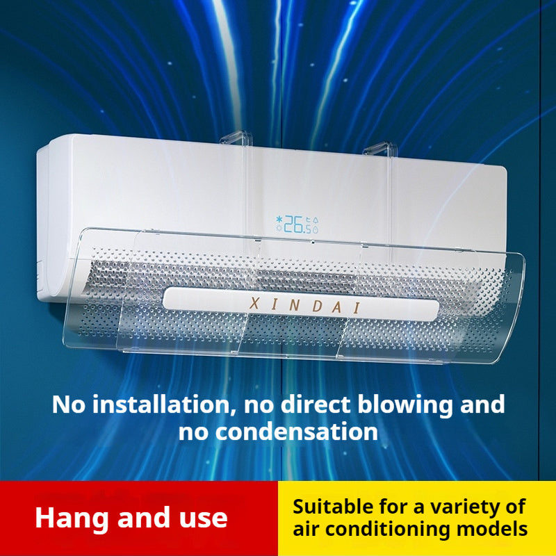 Protector de viento para aire acondicionado de plástico transparente retráctil, de montaje en pared, 19.99cm, ajuste universal