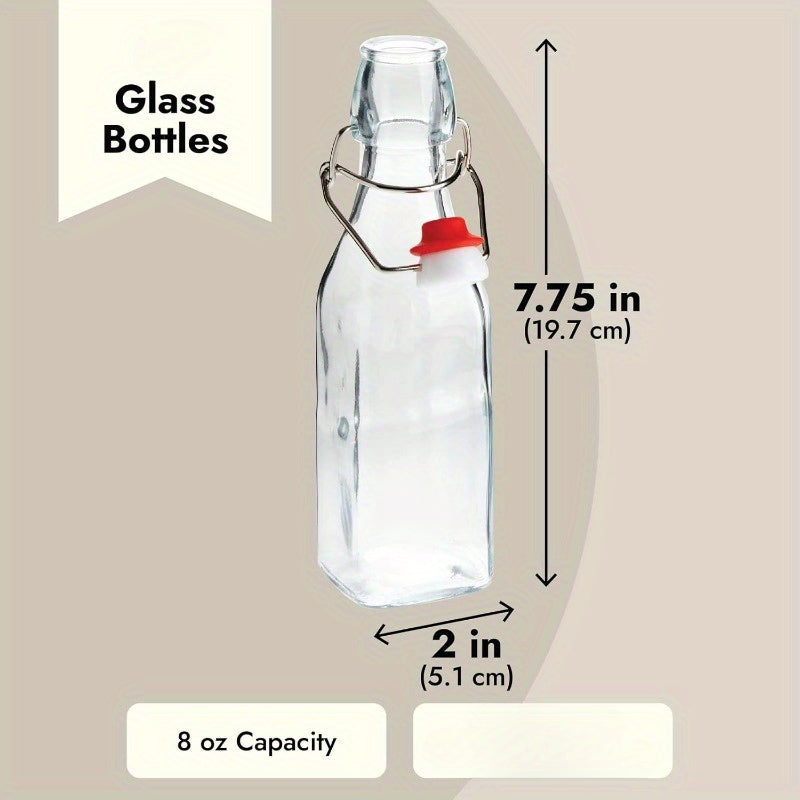 Botellas de vidrio de 8 oz con tapas de cierre hermético para bebidas caseras y aceites infusionados