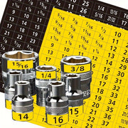 Conjunto de etiquetas para enchufes mecánicos, 360 hojas, organización e identificación de caja de herramientas