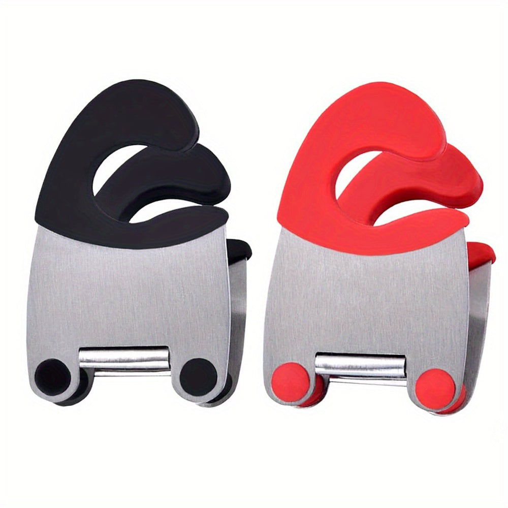 Bir yoki Ikki Dona Noxush Po'latdan Qilingan Qozon va Qoshqich Tutgichlar To'plami, Qoshqichni Qizitishdan Himoya Qiluvchi Silikon Qozon Tutgichi - Oshxona Aksessuarlar Ta'minoti