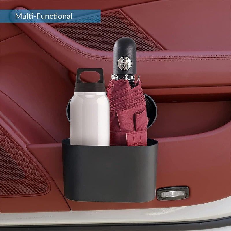 2 Packs Mini Car Trash Cans Black ABS Plastic Garbage Bins with Lids