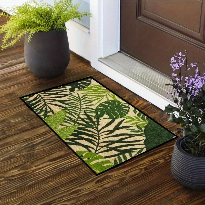 Stain-Resistant Polyester Floral Area Rug for Entryway Living Room Kitchen