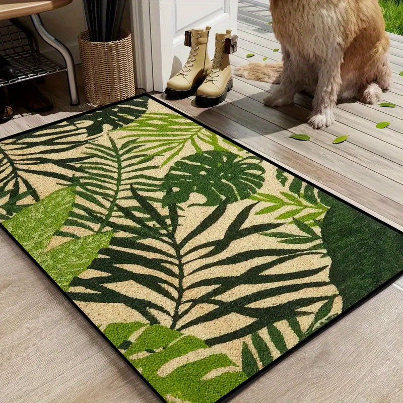Stain-Resistant Polyester Floral Area Rug for Entryway Living Room Kitchen