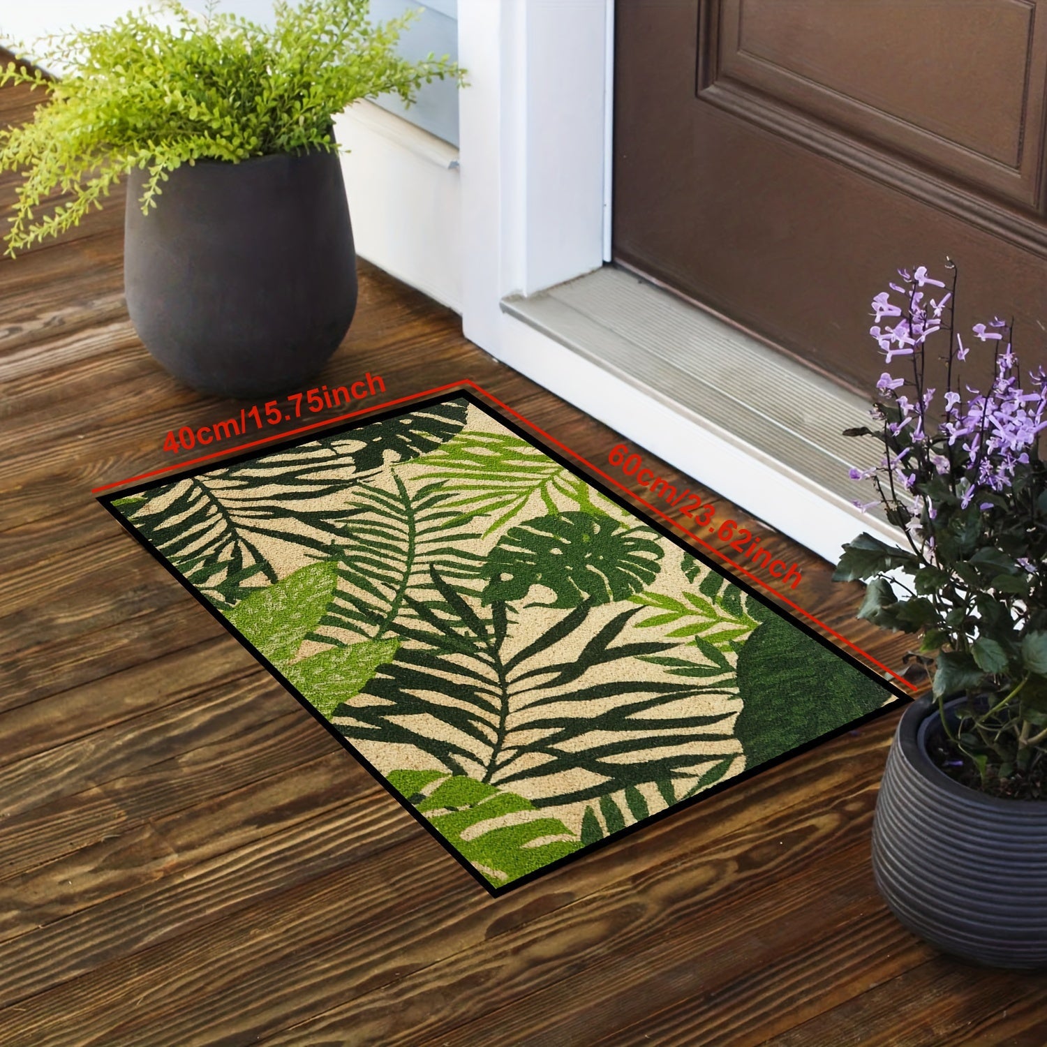 Stain-Resistant Polyester Floral Area Rug for Entryway Living Room Kitchen
