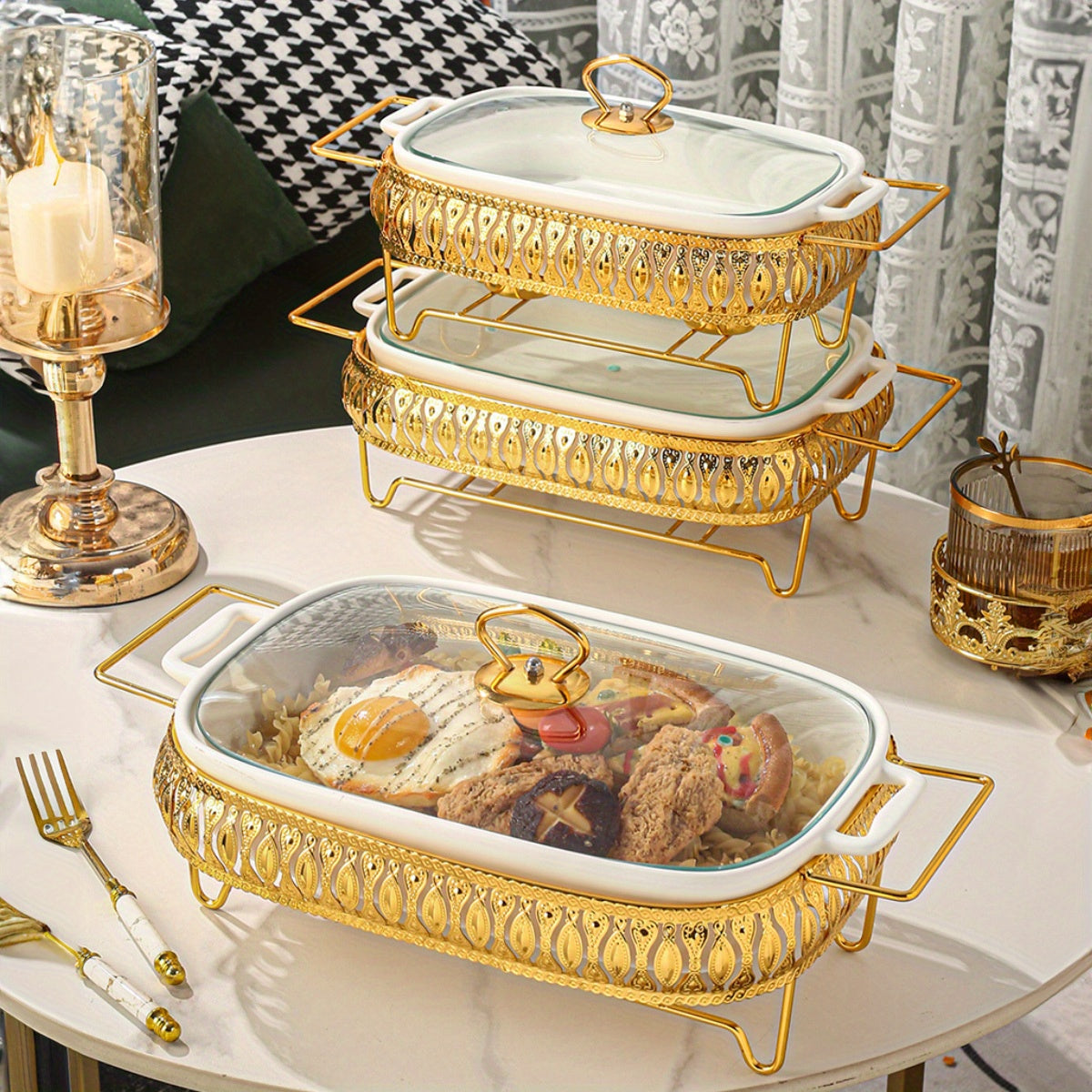 Впечатляющая керамическая сервировочная тарелка с крышкой - отлично подходит для подачи супа, сэндвичей и не только - идет с подсвечником - идеально для домашних встреч и ресторанов