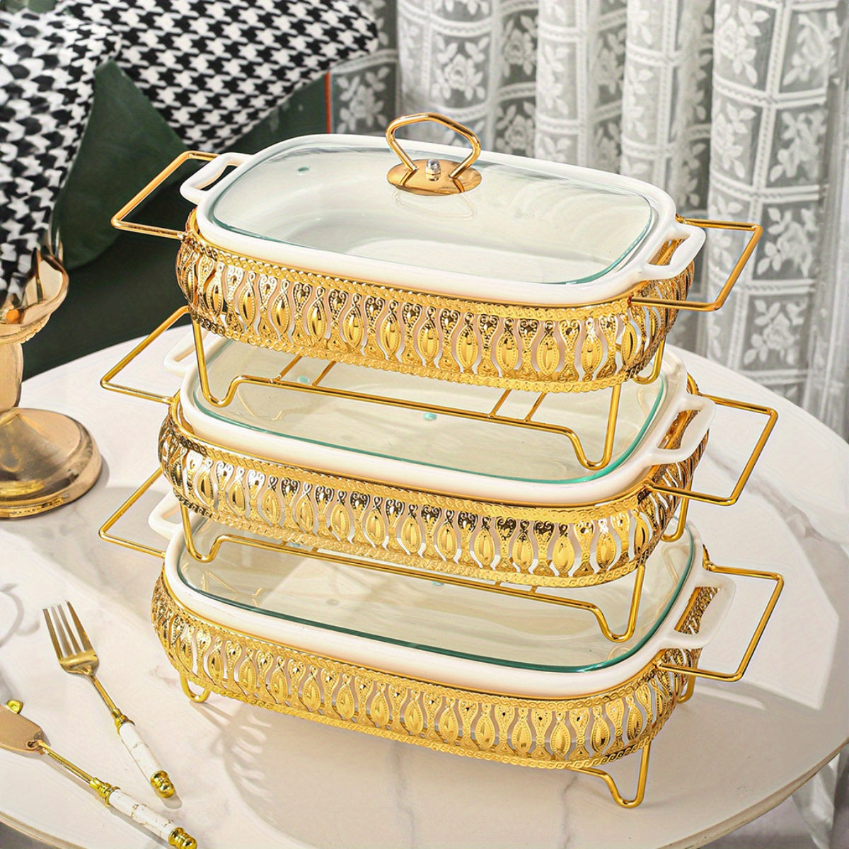 Ceramic Serving Platter with Lid for Soup Sandwiches and More