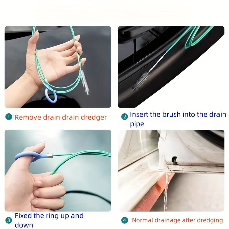 Multi-Purpose Drain Dredge Cleaning Tool Flexible Steel Cable Brush for Car Sunroof Door Refrigerator Fuel Tank