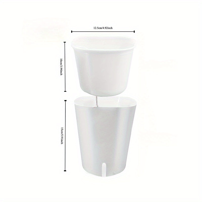 Self-Watering Plant Pots with Water Level Indicator and Air Vents for Indoor Outdoor Use Pack of 10