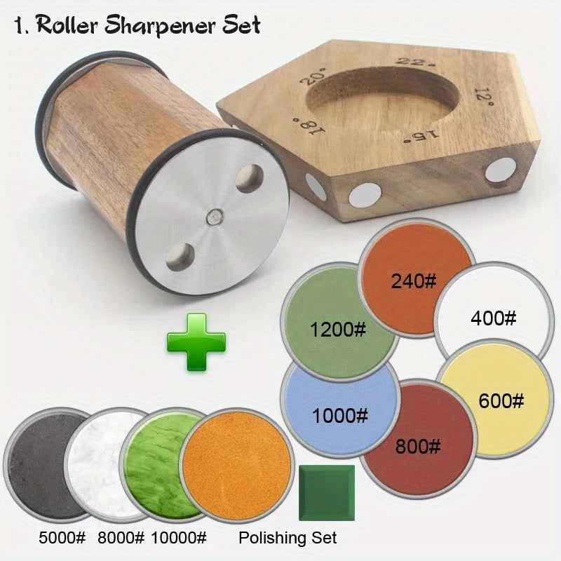 Manual Kitchen Knife Sharpener with Removable Grinding Stone and Multiple Angles