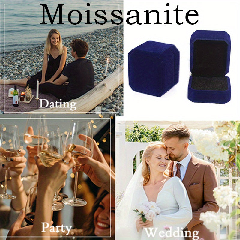 Anillo de moissanita de 1 quilate, minimalista, inspirado en Francia, plata de ley hipoalergénica