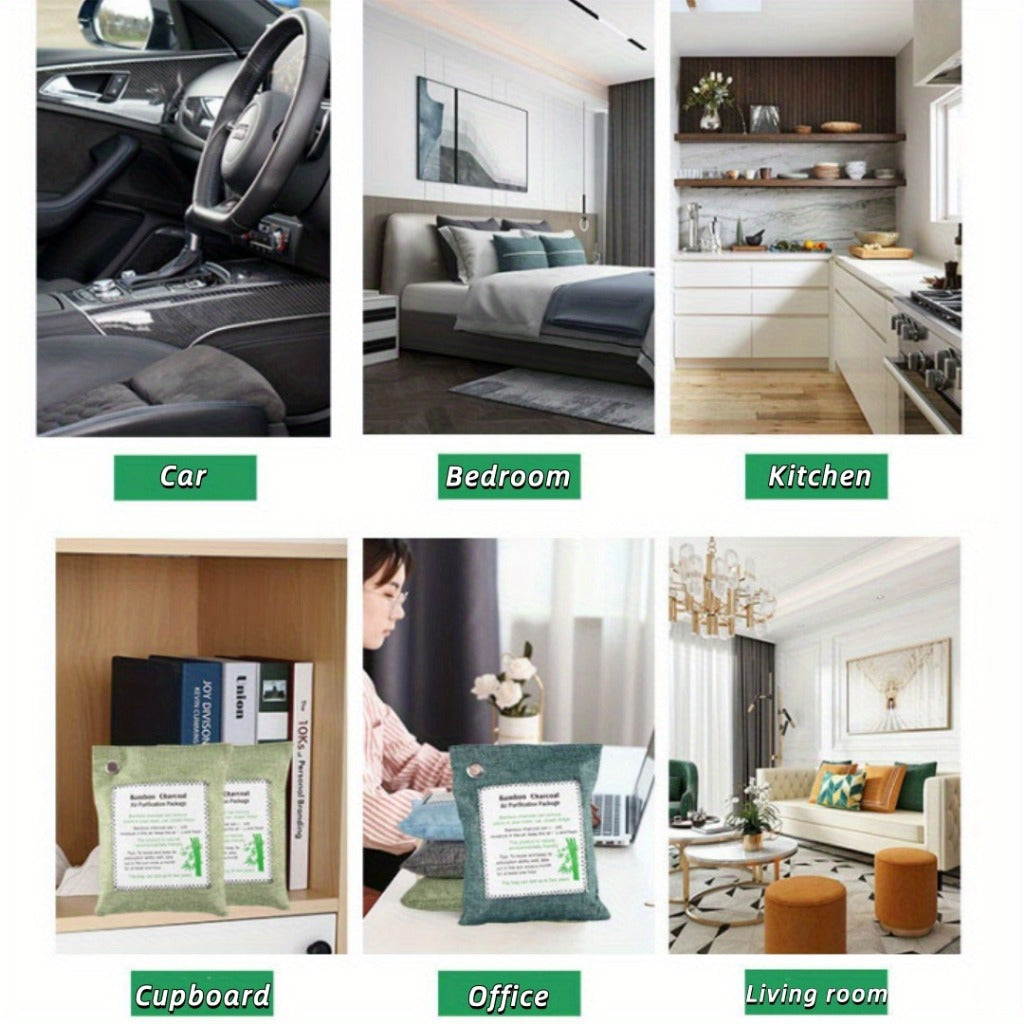 Bambuk ko'mir havoni tozalash sumkasi 4 ta paket 200g hidi yo'qotuvchi turli ranglarda