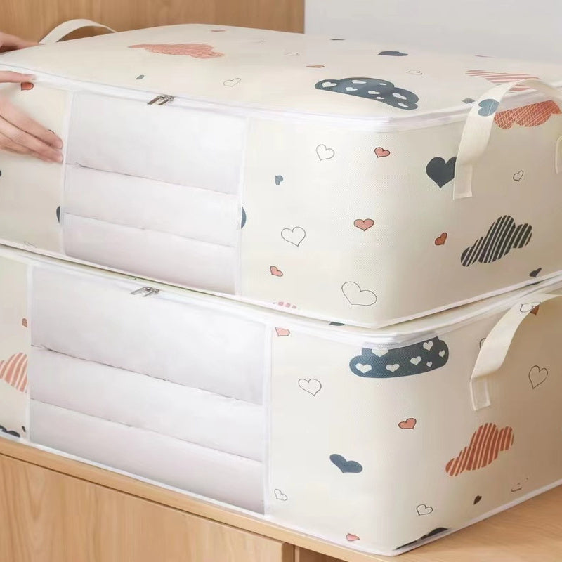 Foldable Storage Bag Set with Handles for Blankets Bedding and Moving