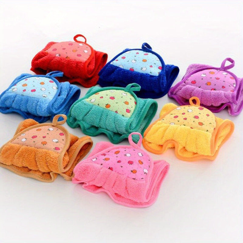 Velvet Finger Towels with Hanging Rings for Wiping Hands Dishwashing and Bathroom Use