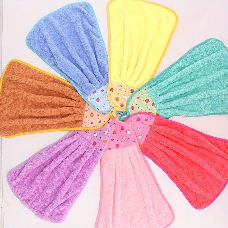 Velvet Finger Towels with Hanging Rings for Wiping Hands Dishwashing and Bathroom Use