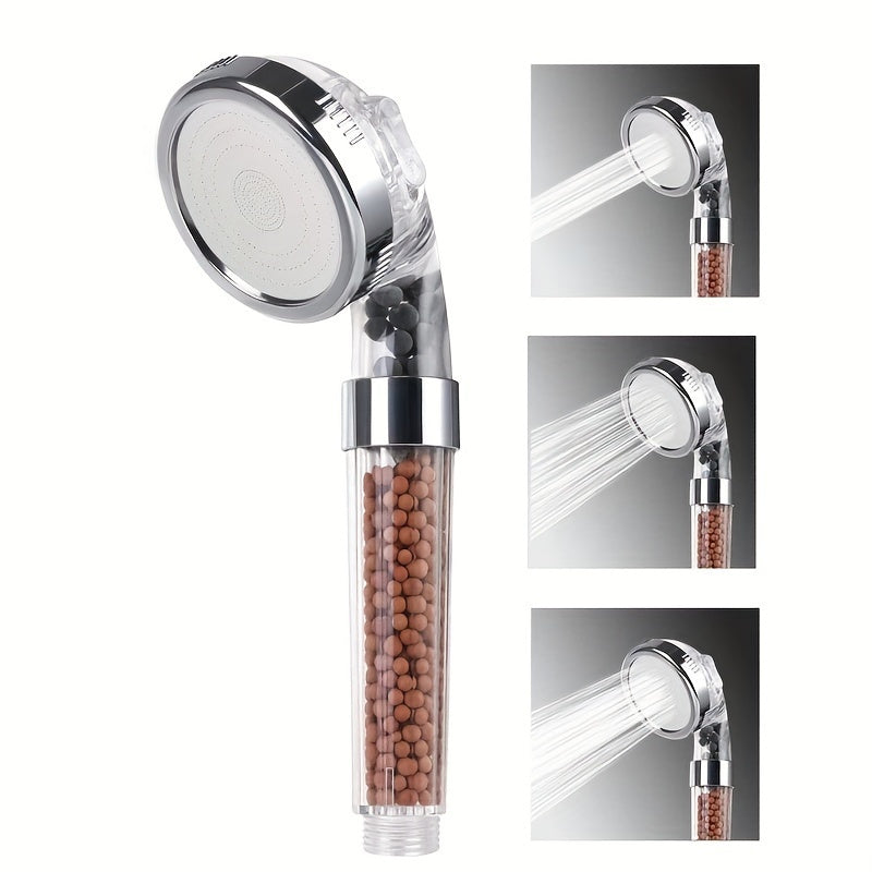 Luxury 3-Setting Metal Shower Head with Water Filter Rainfall for Bathroom Outdoors