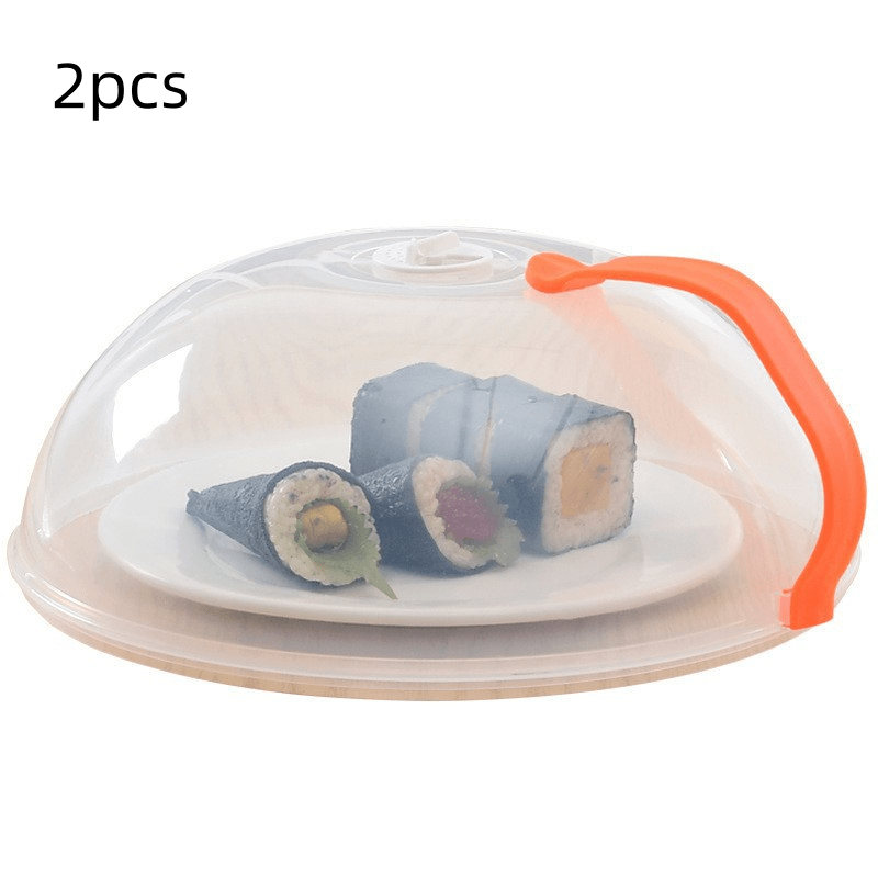 Two Reusable Microwave Splash Covers Clear Heat-Resistant Food Covers