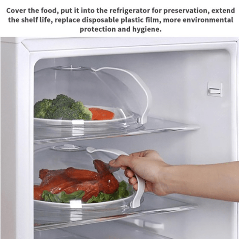 Two Reusable Microwave Splash Covers Clear Heat-Resistant Food Covers