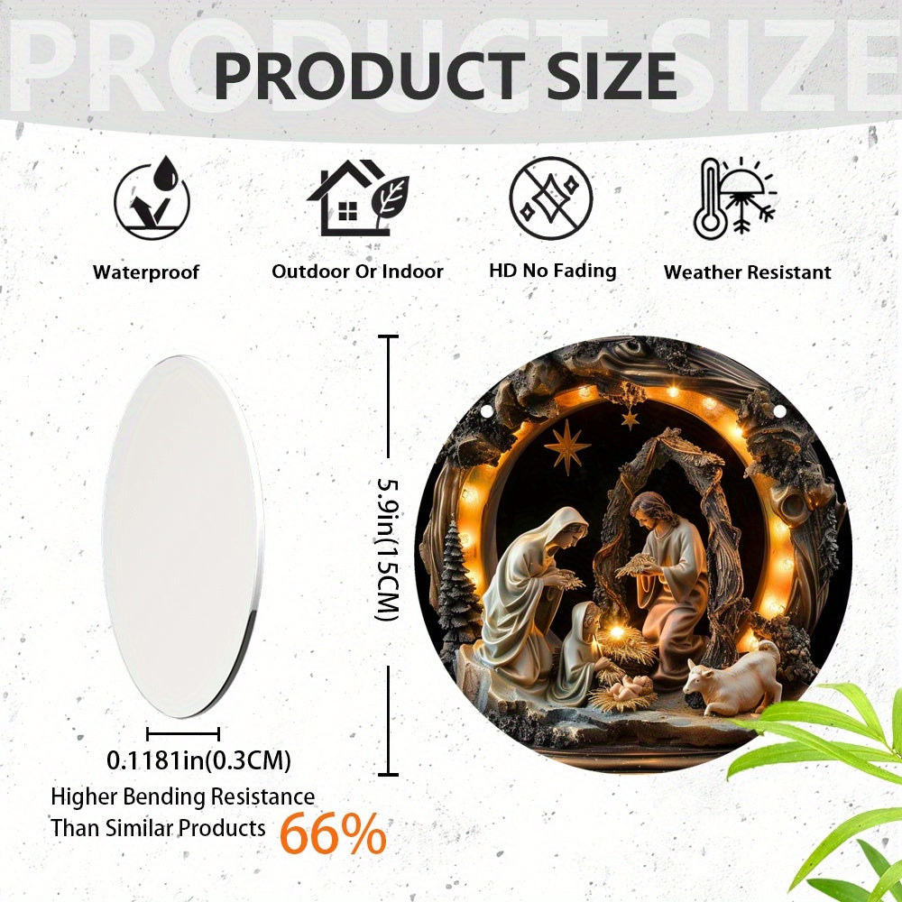 Decoración colgante de escena de Navidad de acrílico 14.99 cm Estilo boho Regalo navideño