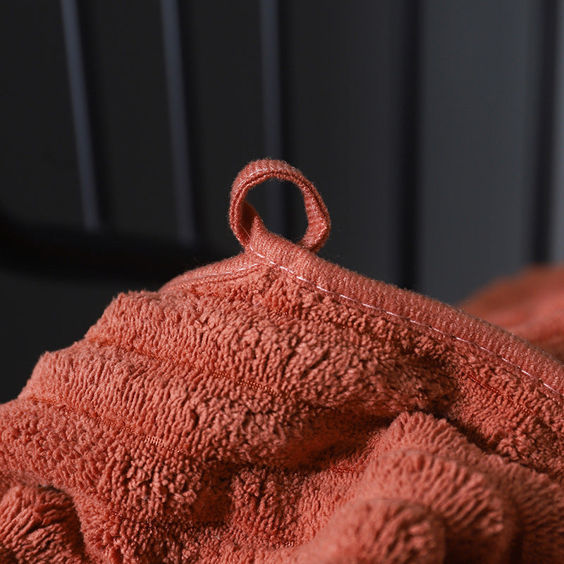 Japanese-Style Coral Fleece Bath Towel Set 3 Pieces 350 GSM Polyester Ultra Absorbent