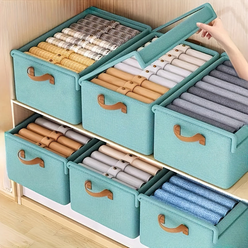 Textile Storage Boxes with Dustproof Covers for Clothes and Toys in Closets and Bedrooms