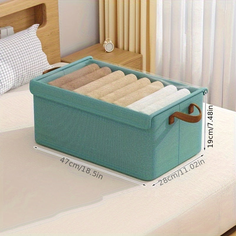Textile Storage Boxes with Dustproof Covers for Clothes and Toys in Closets and Bedrooms