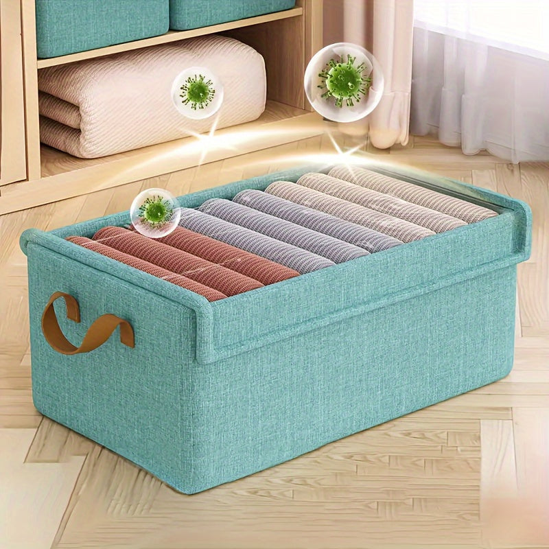Textile Storage Boxes with Dustproof Covers for Clothes and Toys in Closets and Bedrooms
