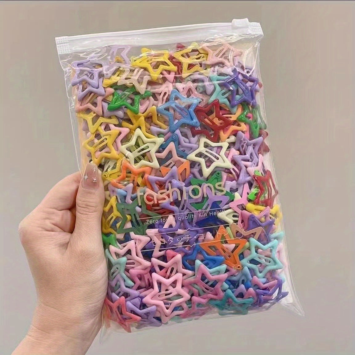 Women’s Y2K Candy-Colored Star Hair Clips Set for Daily Wear Alloy Hair Accessories