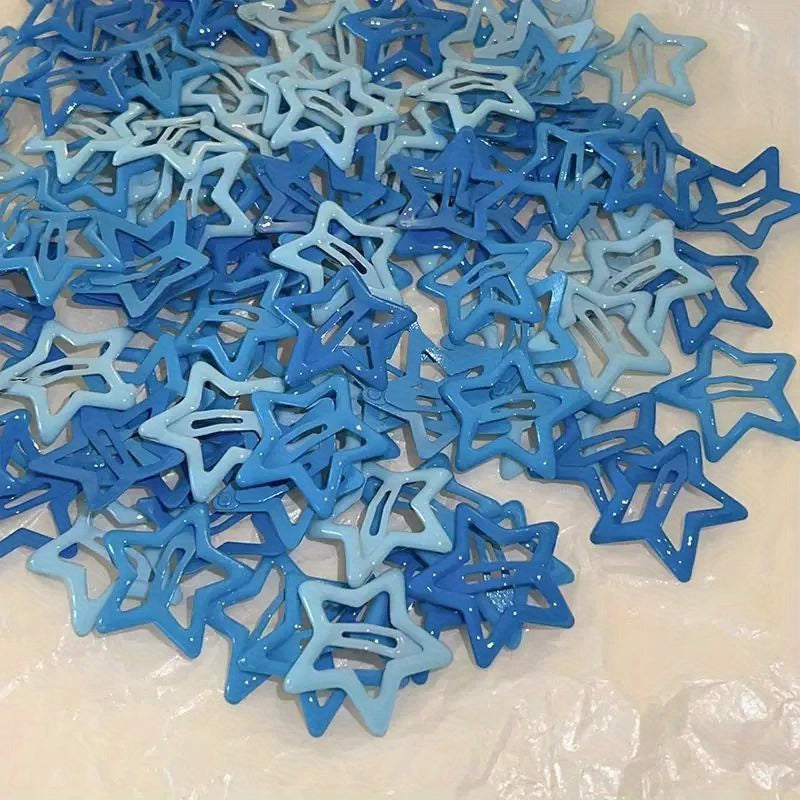 Women’s Y2K Candy-Colored Star Hair Clips Set for Daily Wear Alloy Hair Accessories