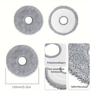 Replacement Microfiber Mop Pads for Robotic Vacuums, Washable, Thick, Compatible