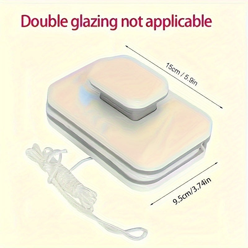 Qo'lga olinadigan Magnit Ikki Tomonlama Deraza Tozalagich - Baland Bino va Uyda Foydalanish Uchun - Elektr Energiya Talab Qilmaydi, Barcha Yuzalar Uchun Mos, Mustahkam Plastikdan Yasalgan, Yotoqxona, Hammom va Ota-onalar Xonasi Tozalash Uchun Mukammal