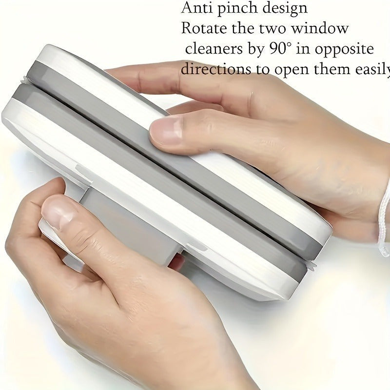 Qo'lga olinadigan Magnit Ikki Tomonlama Deraza Tozalagich - Baland Bino va Uyda Foydalanish Uchun - Elektr Energiya Talab Qilmaydi, Barcha Yuzalar Uchun Mos, Mustahkam Plastikdan Yasalgan, Yotoqxona, Hammom va Ota-onalar Xonasi Tozalash Uchun Mukammal