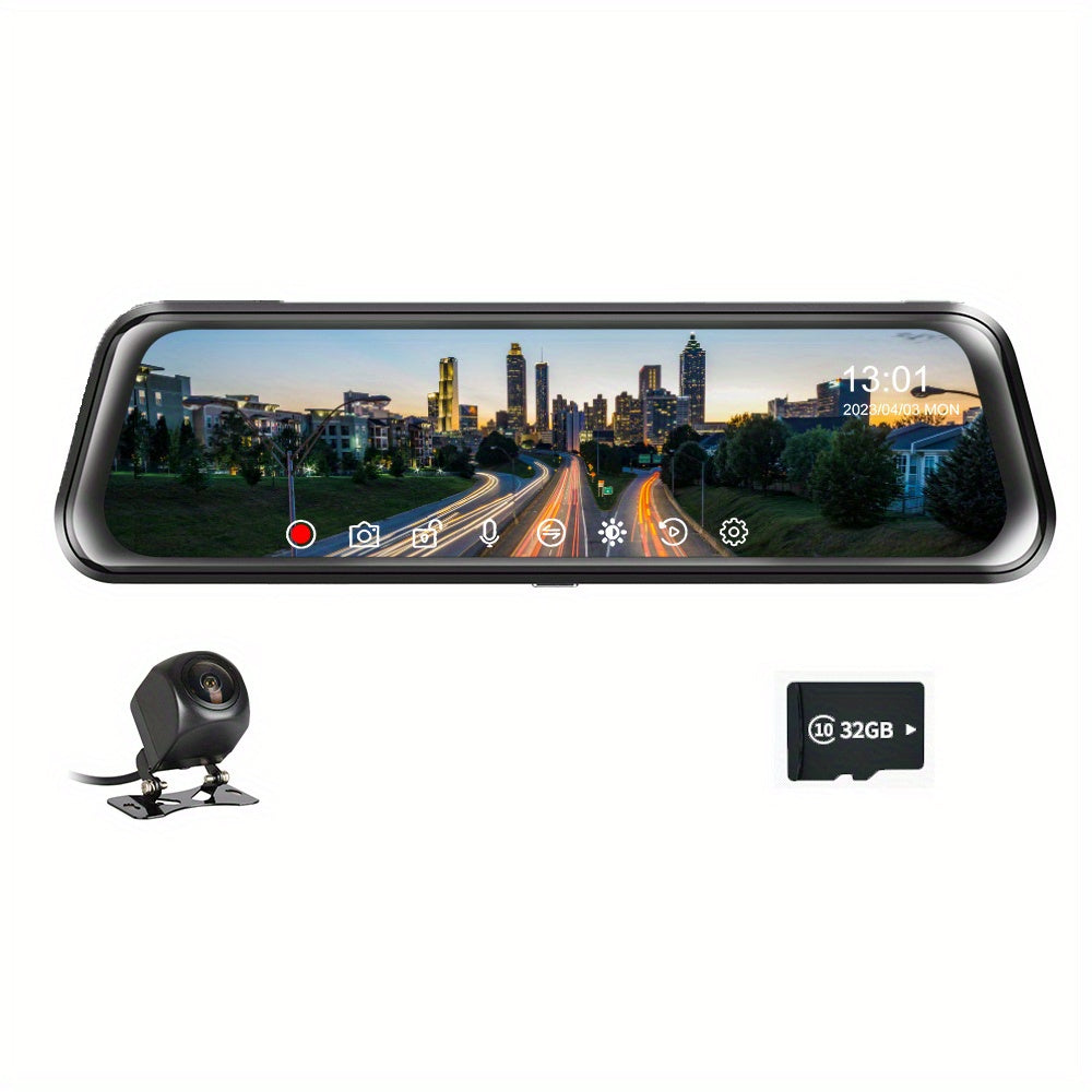 Full HD 1080P Car Mirror Camera with Night Vision Dual Cameras 24.54cm