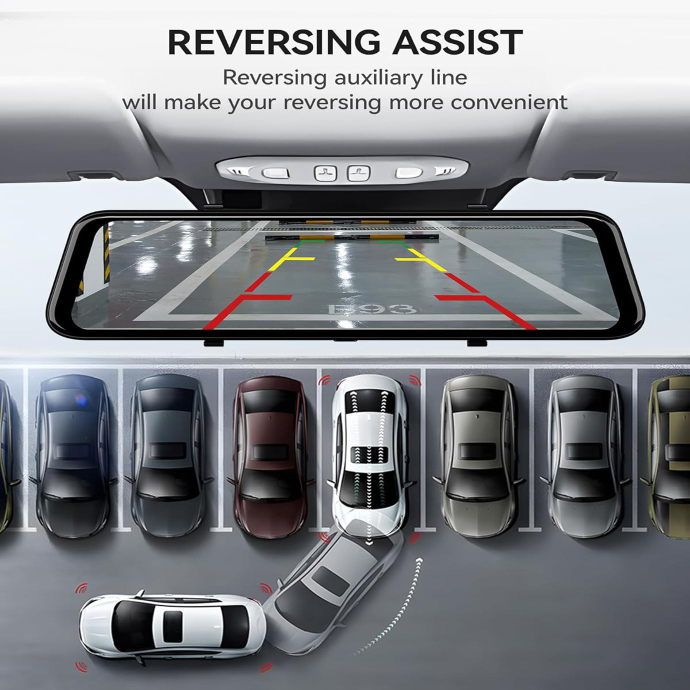 Full HD 1080P Car Mirror Camera with Night Vision Dual Cameras 24.54cm