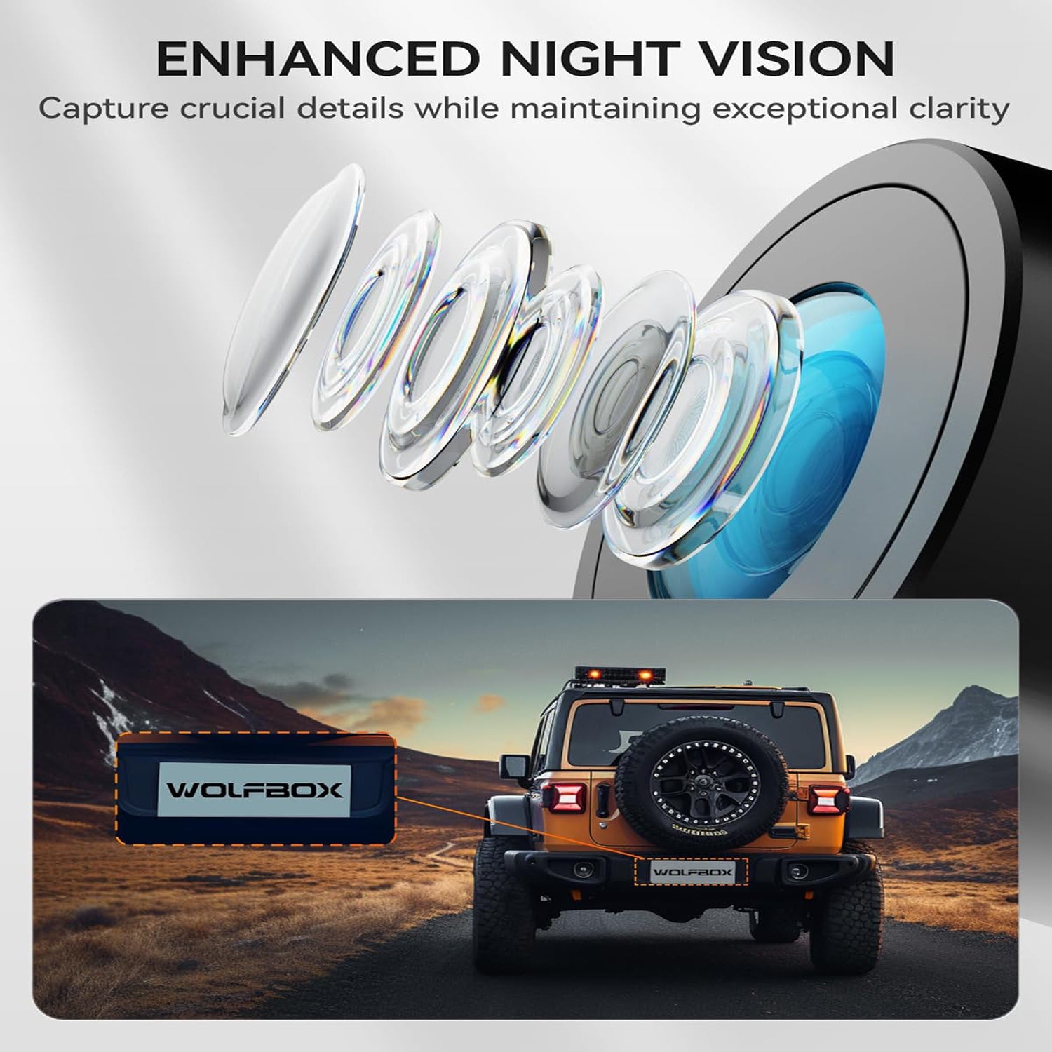 Full HD 1080P Car Mirror Camera with Night Vision Dual Cameras 24.54cm