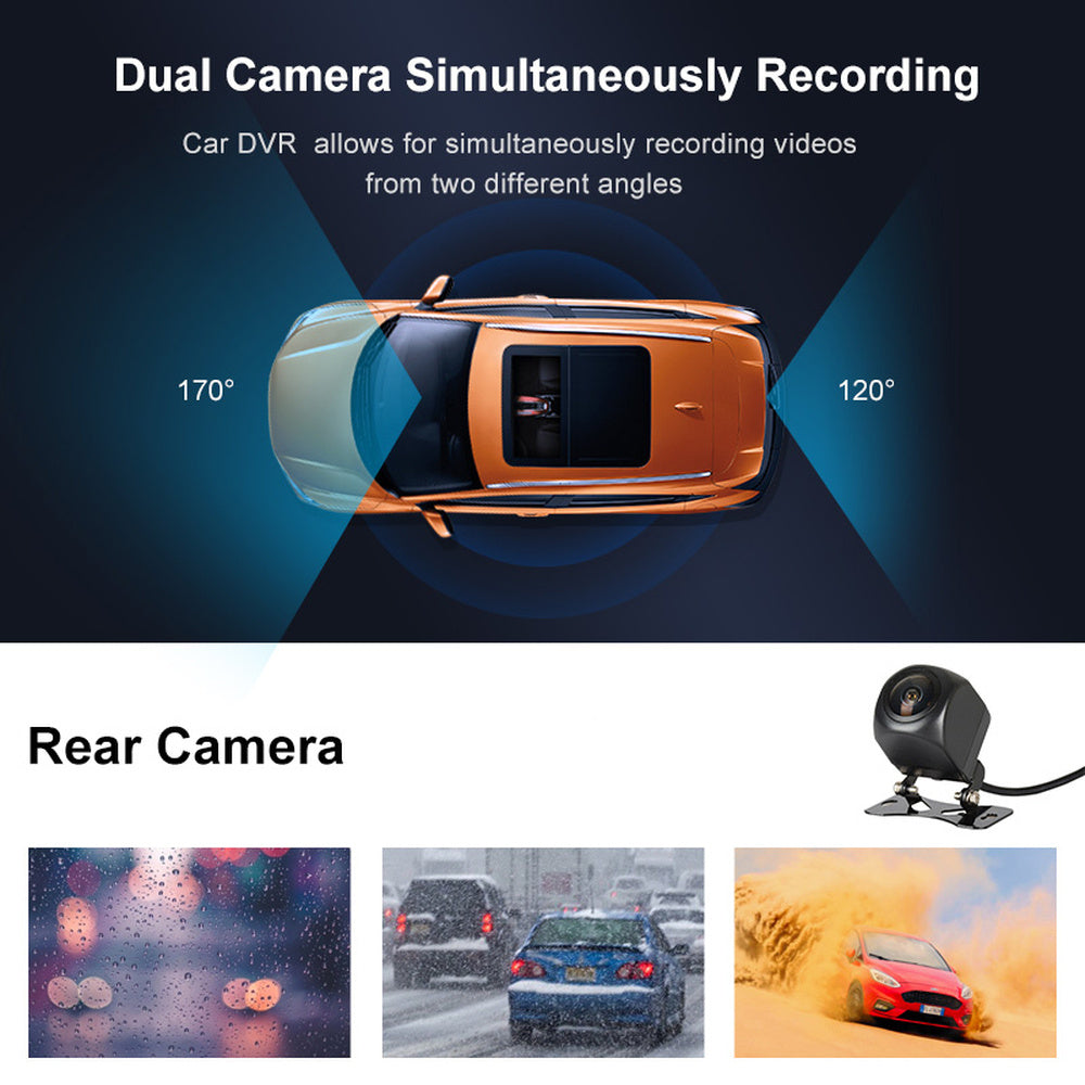 Full HD 1080P Car Mirror Camera with Night Vision Dual Cameras 24.54cm