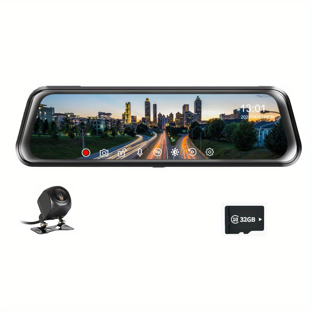 Full HD 1080P Car Mirror Camera with Night Vision Dual Cameras 24.54cm