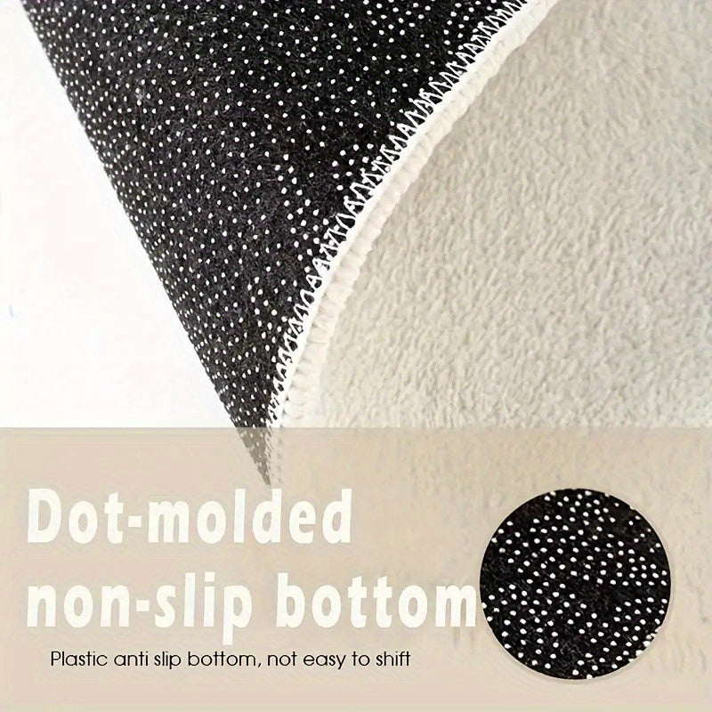 10mm Thick Non-Slip Polyester Area Rug for Bedroom, Soft, Machine Washable