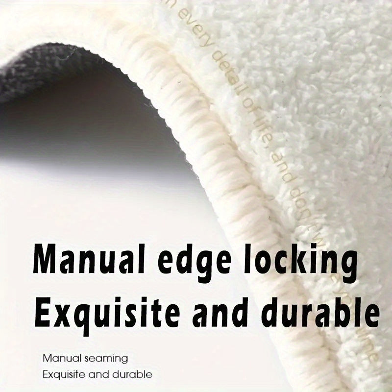 10mm Thick Non-Slip Polyester Area Rug for Bedroom, Soft, Machine Washable