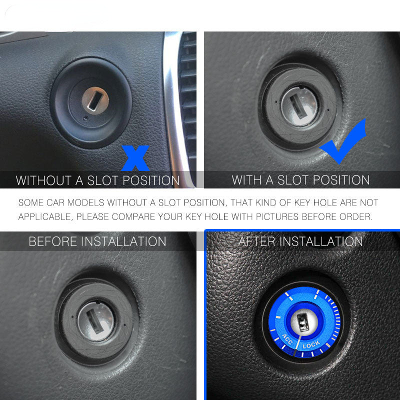 Car Key Ringhole Decorative Sticker Engine Start Cover Accessories for Vehicles