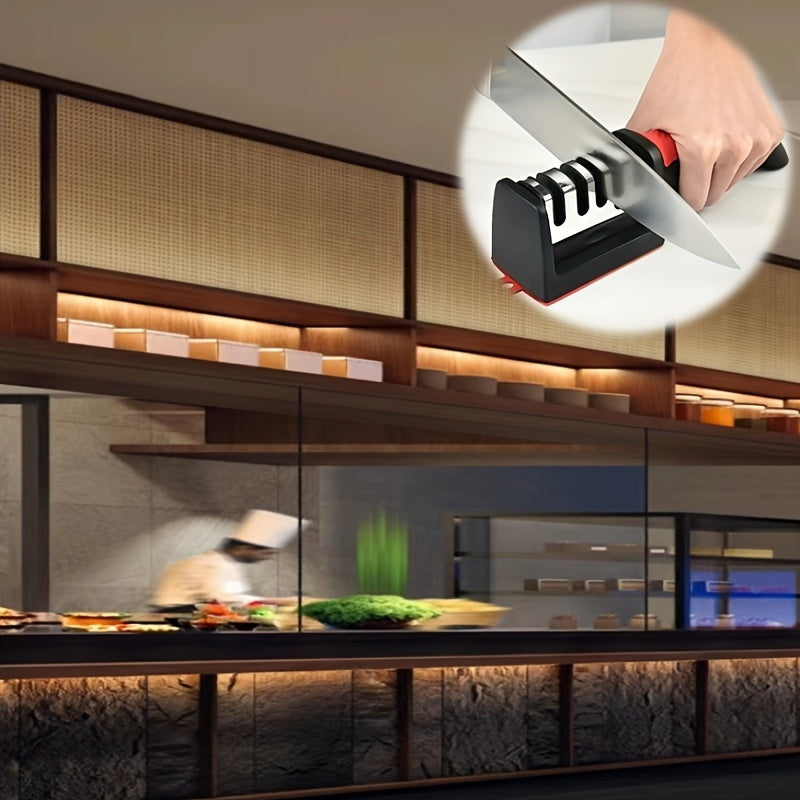 Manual Knife Sharpener with 4 Stages, Portable, Easy to Use