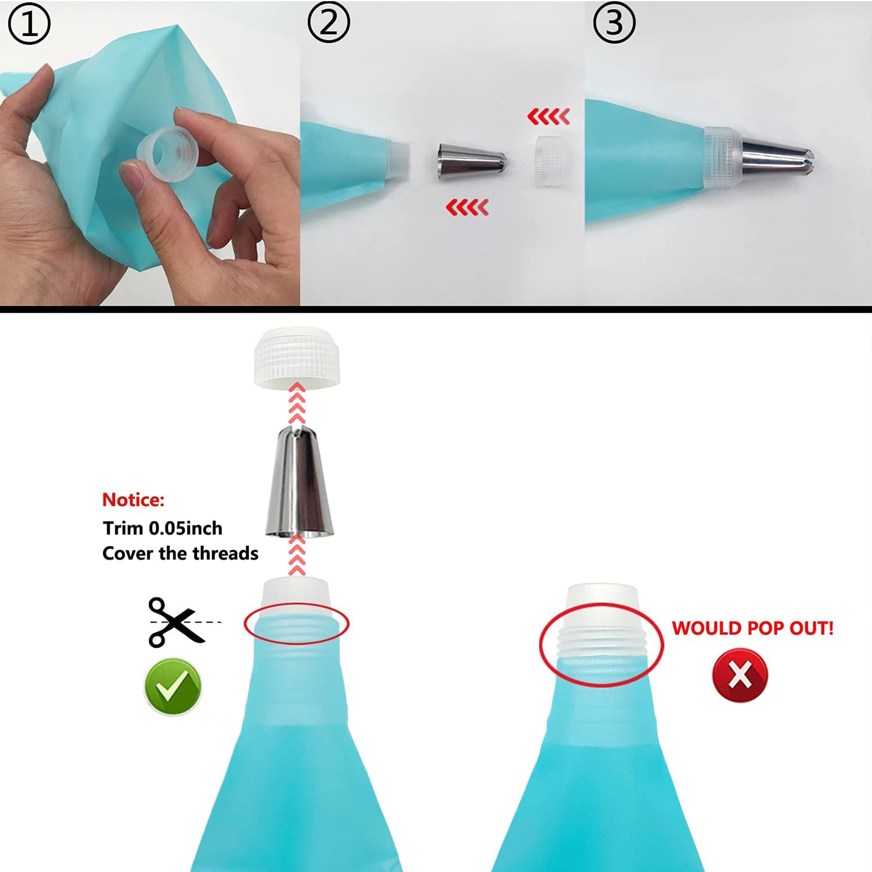 Cake Decorating Tools Set 14 Piping Nozzles Reusable Bag Storage Box