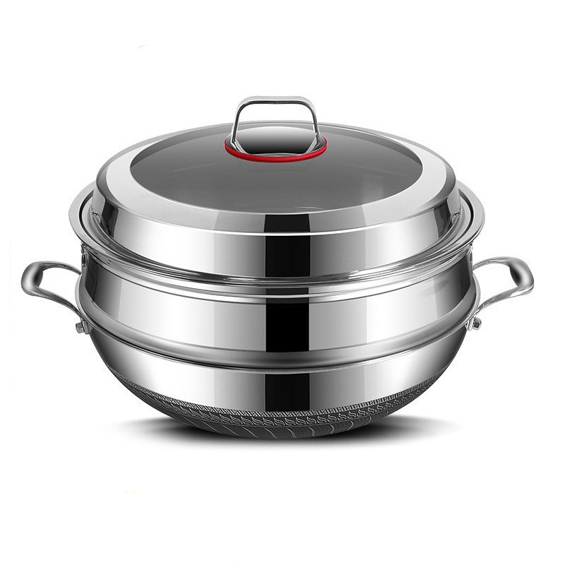 Universal Flat-Bottomed Stainless Steel Frying Pan for Induction and Gas Stoves