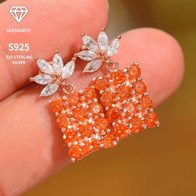 Серьги-гвоздики из моссанита 1,2 карата, винтажный стиль, стерлинговое серебро, гипоаллергенное, позолота