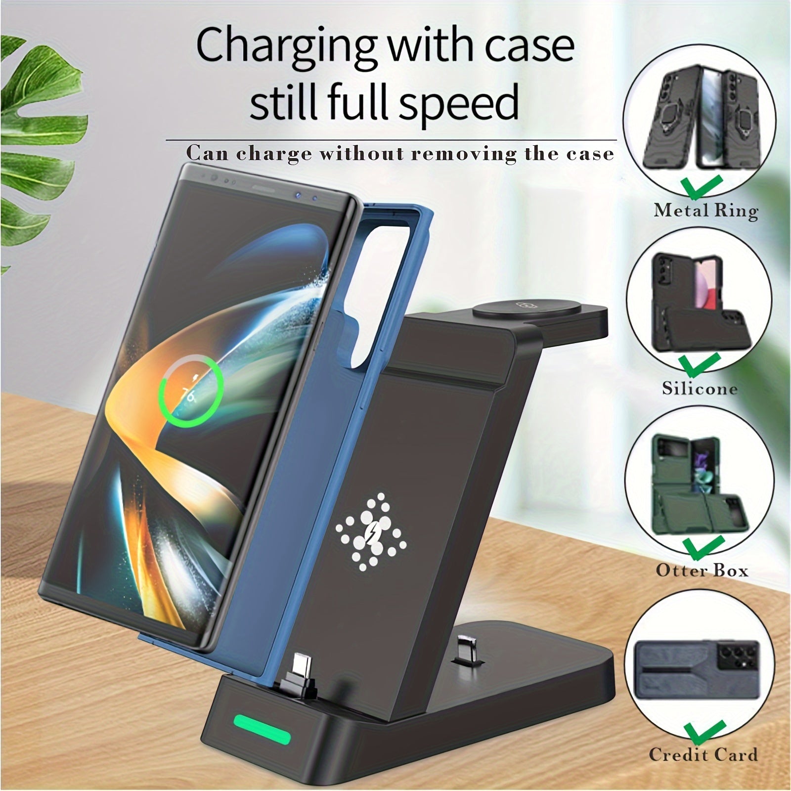 3-in-1 Wireless Charging Station for Samsung Galaxy S23 S22 S21 Note20 Z Fold 4 Watch Earbuds