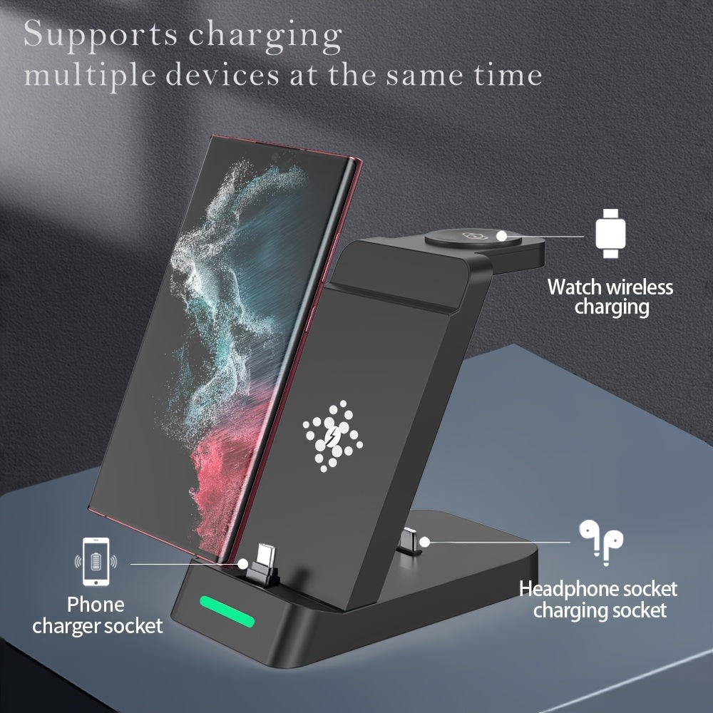 3-in-1 Wireless Charging Station for Samsung Galaxy S23 S22 S21 Note20 Z Fold 4 Watch Earbuds