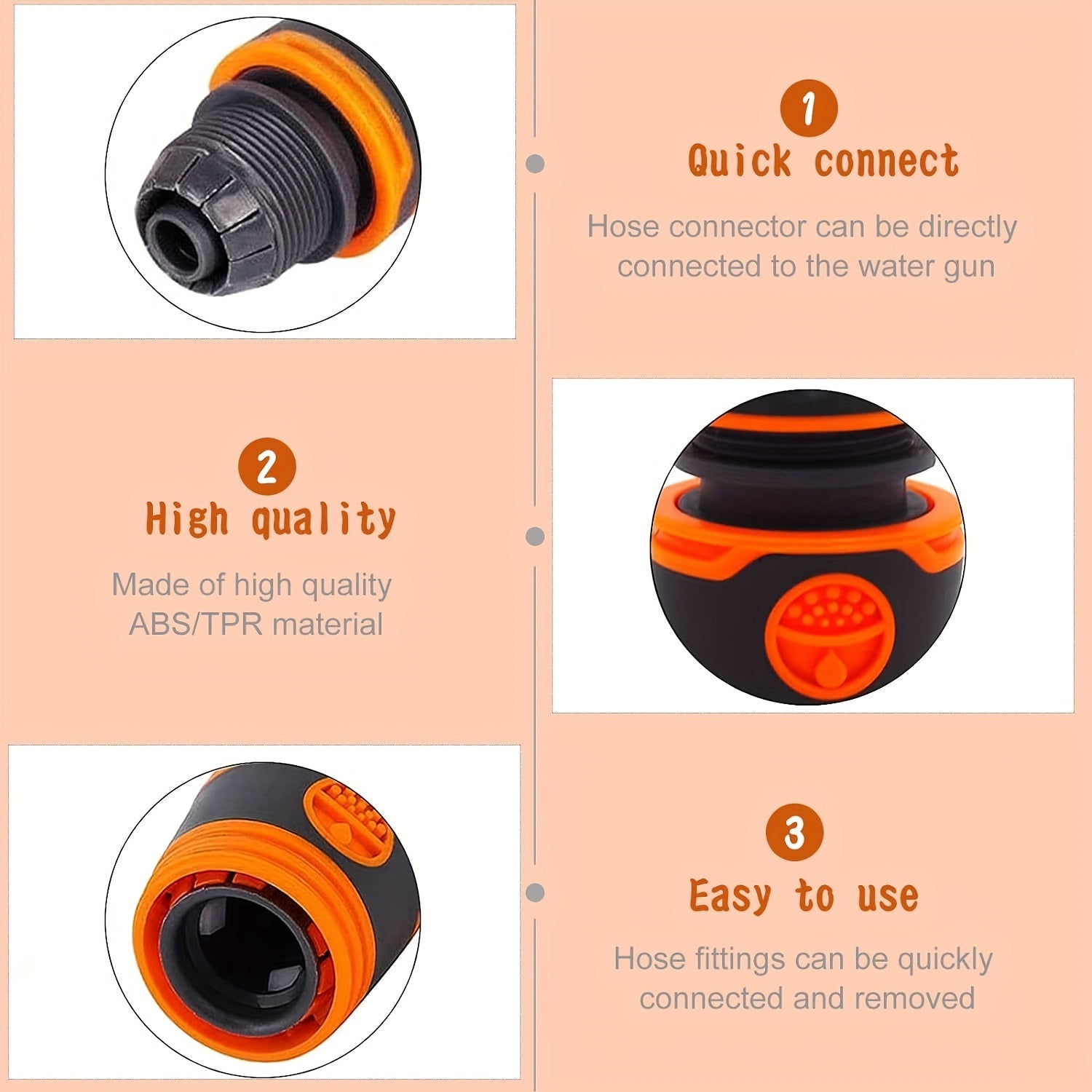 Соединители шланга для мойки автомобиля 1/2 дюйма Быстроразъемные прочные адаптеры набор