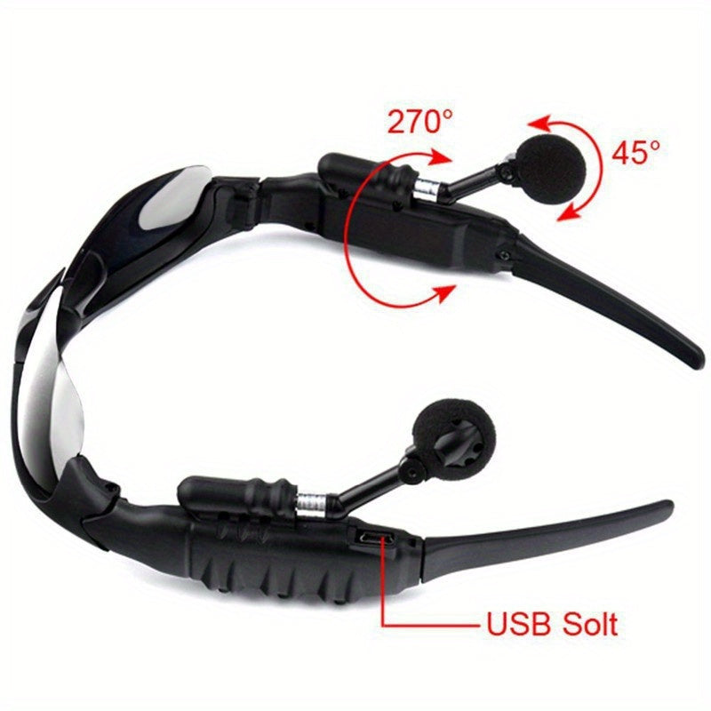 Wireless Polarized Smart Glasses with Built-in Mic and USB Rechargeable for Outdoor Sports and Driving